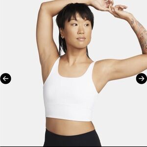 Nike White Seamless Crop Sports Bra